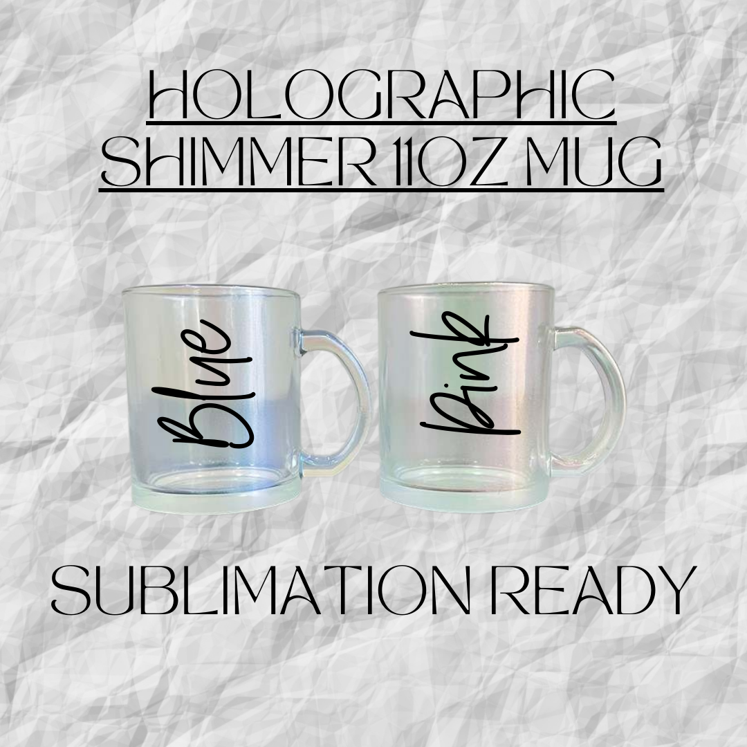 Holographic Shimmer Sublimation Glass Mugs – Handcrafts by Irma