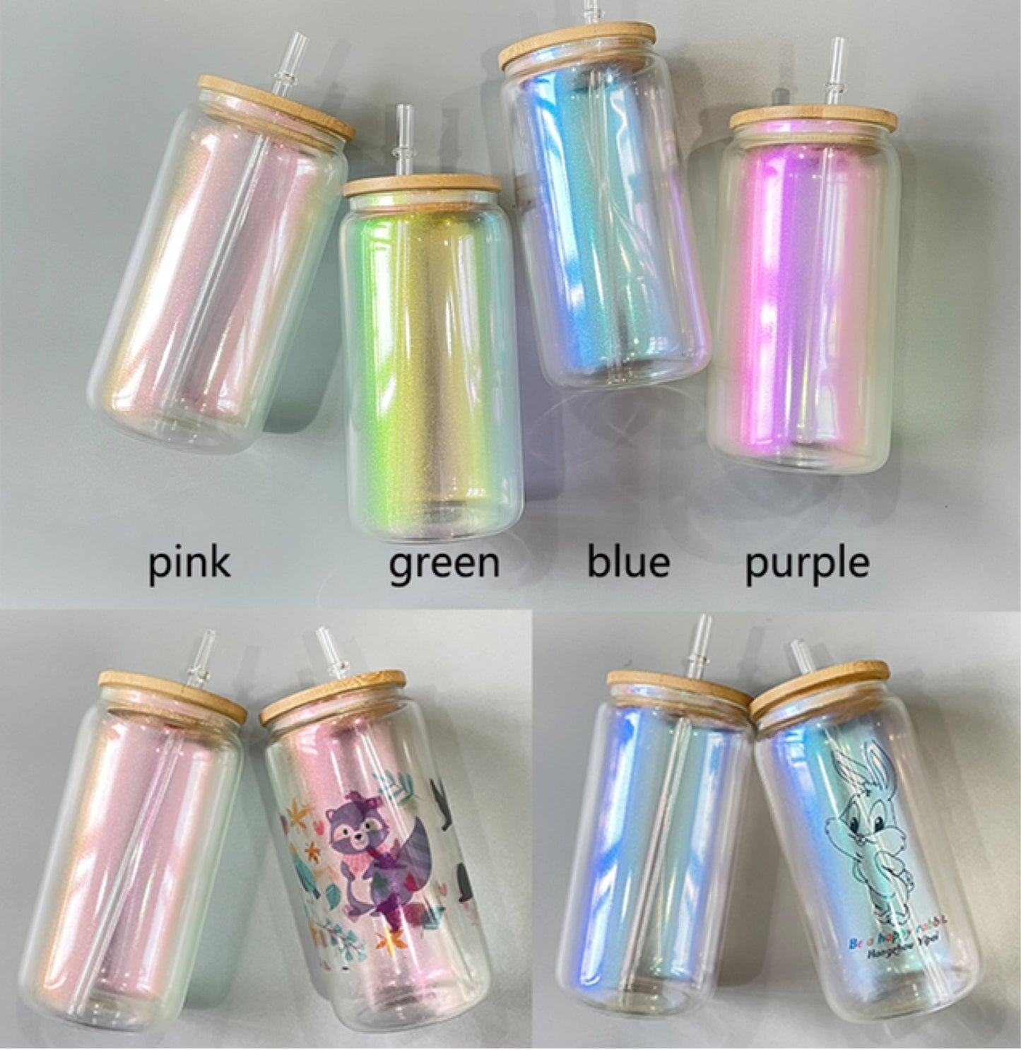 Sublimation Iridescent Glass Can Wholesale
