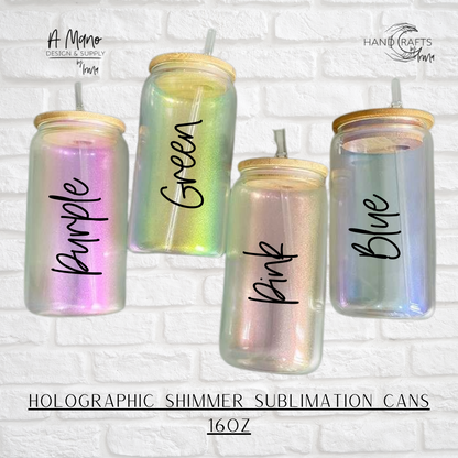 Holographic Shimmer Sublimation Glass Can