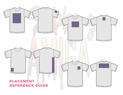 Sublimation Size and Placement Guide Sheet
